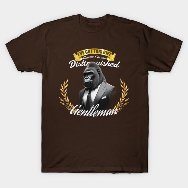 The Distinguished Gorilla Gentleman T-Shirt by Asarteon